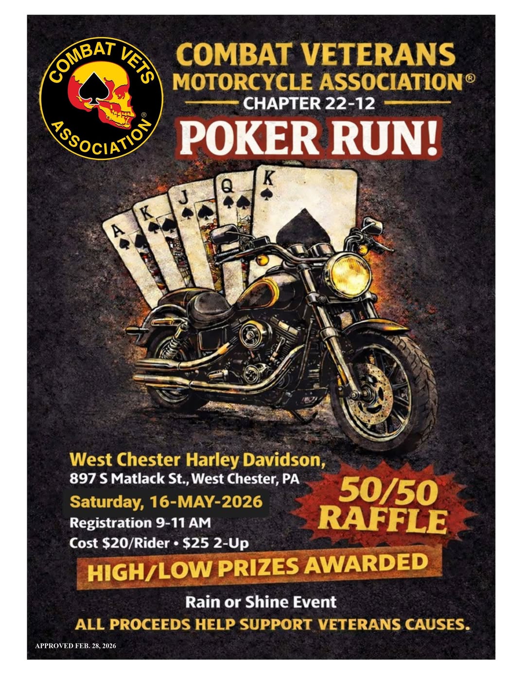 Combat Veterans Motorcycle Association® Poker Run!