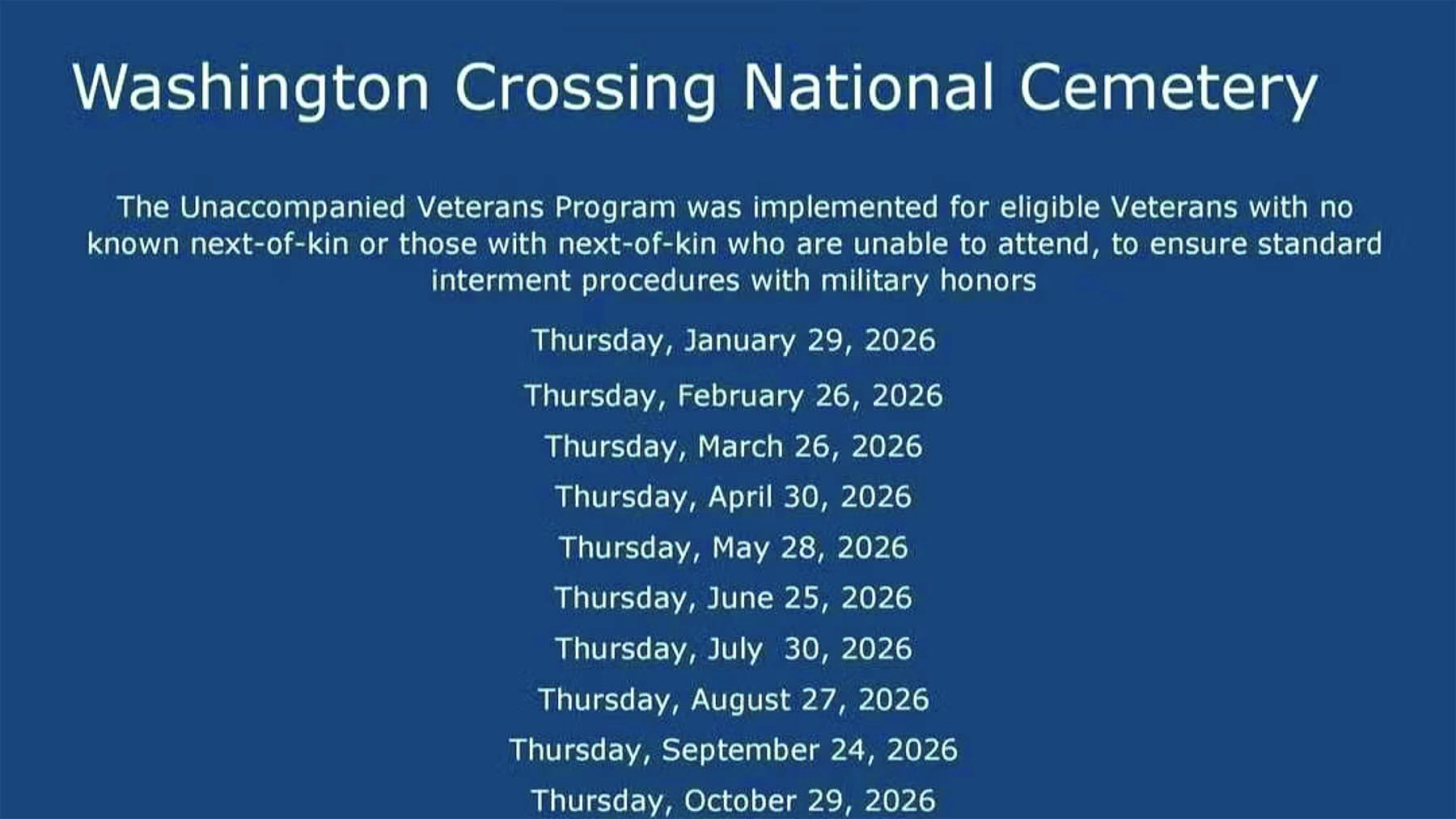 Unaccompanied Vietnam Veterans Service