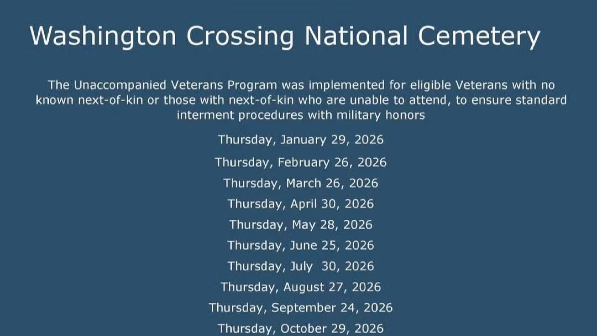 Unaccompanied Vietnam Veterans Service